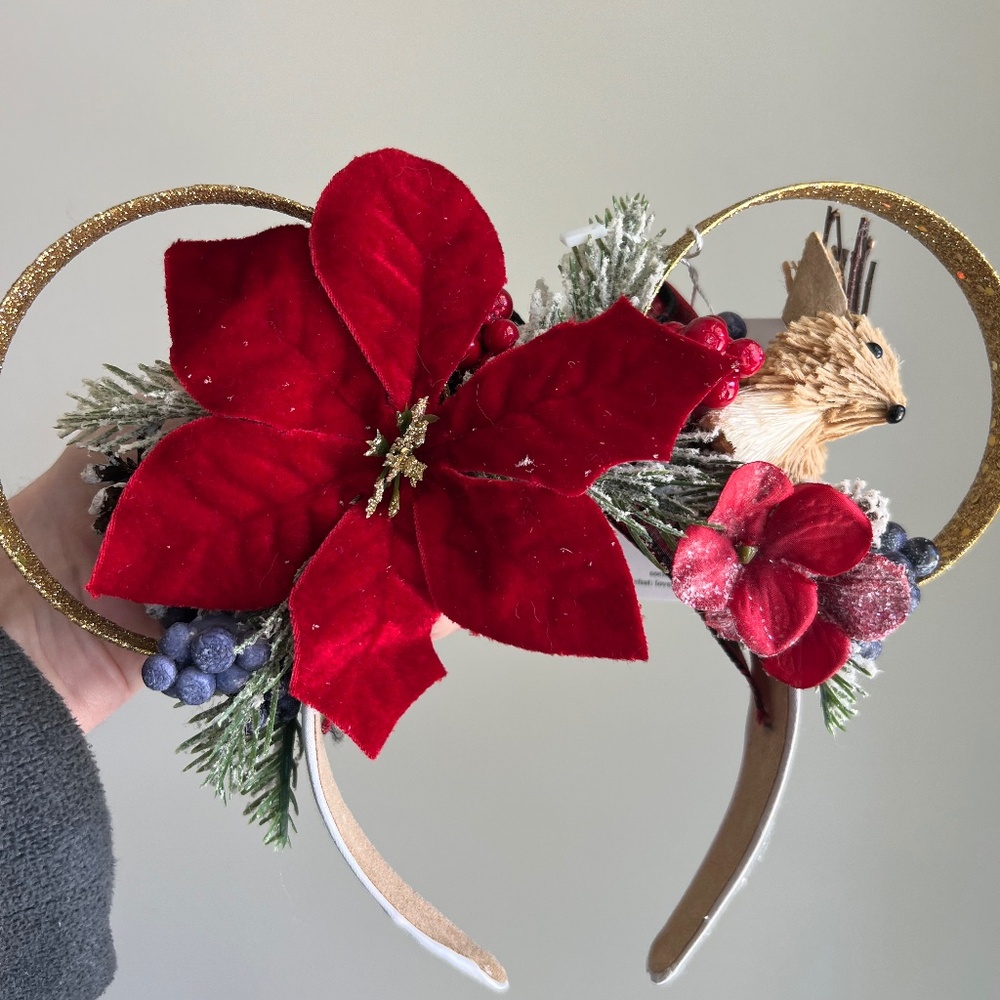 Hand made Christmas woodsy Disney ears